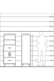 Hyperion Dolap 3 Raflı 2 Çekmeceli 2 Kapaklı 60x44x163 Aytaşı-Aytaşı