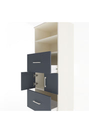 Hyperion Dolap 3 Raflı 2 Çekmeceli 2 Kapaklı 60x44x163 Aytaşı-Antrasit