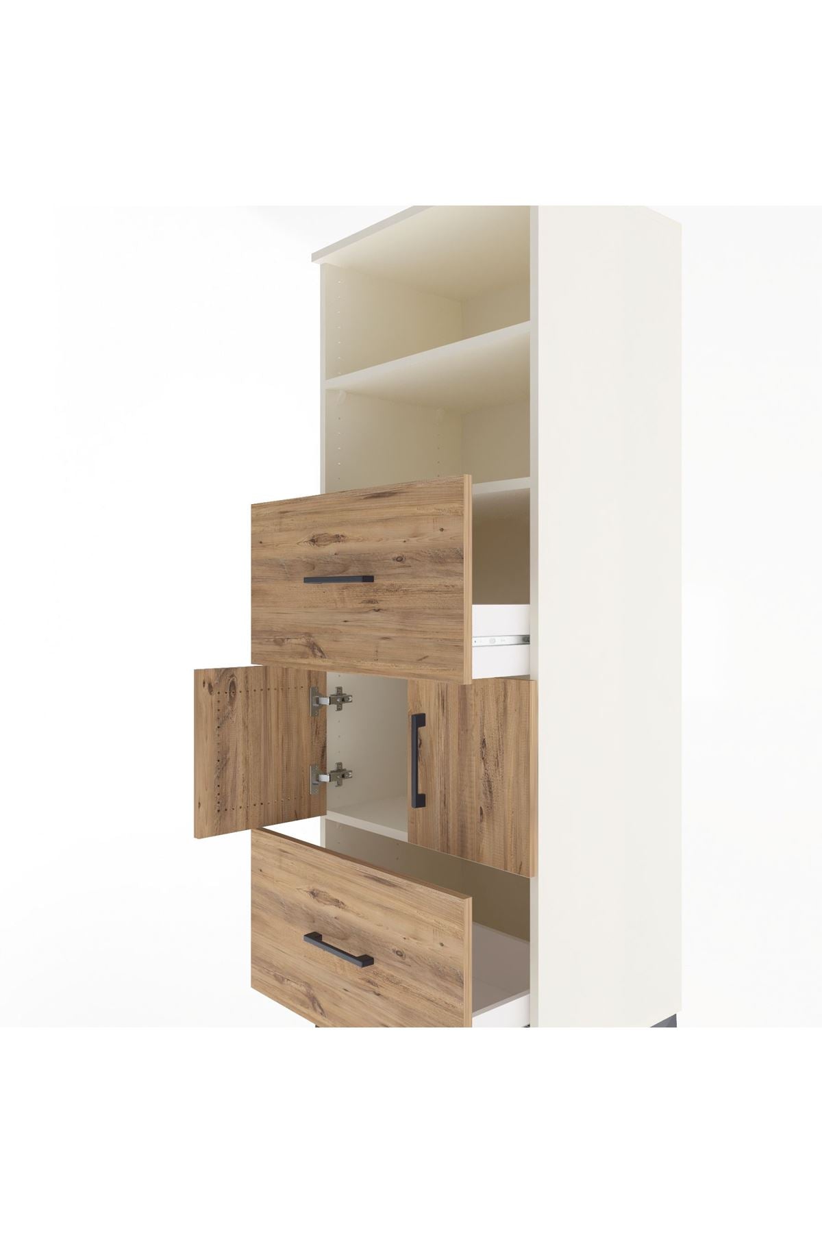 Hyperion Dolap 3 Raflı 2 Çekmeceli 2 Kapaklı 60x44x163 Aytaşı-Çam