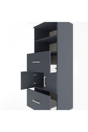 Hyperion Dolap 3 Raflı 2 Çekmeceli 2 Kapaklı 60x44x163 Antrasit-Antrasit