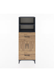 Hyperion Dolap 3 Raflı 2 Çekmeceli 2 Kapaklı 60x44x163 Antrasit-Çam