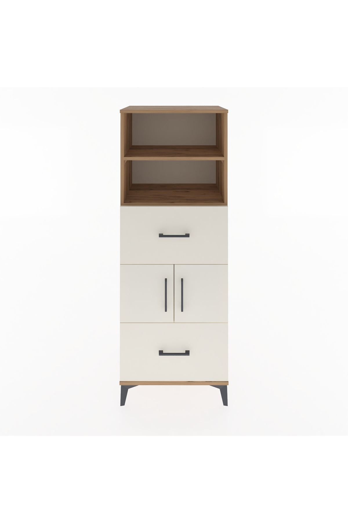 Hyperion Dolap 3 Raflı 2 Çekmeceli 2 Kapaklı 60x44x163 Çam-Aytaşı