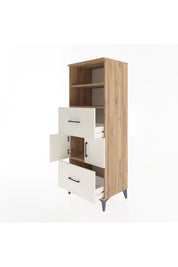 Hyperion Dolap 3 Raflı 2 Çekmeceli 2 Kapaklı 60x44x163 Çam-Aytaşı