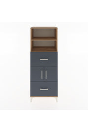 Hyperion Dolap 3 Raflı 2 Çekmeceli 2 Kapaklı 60x44x163 Çam-Antrasit