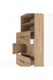 Hyperion Dolap 3 Raflı 2 Çekmeceli 2 Kapaklı 60x44x163 Çam-Çam