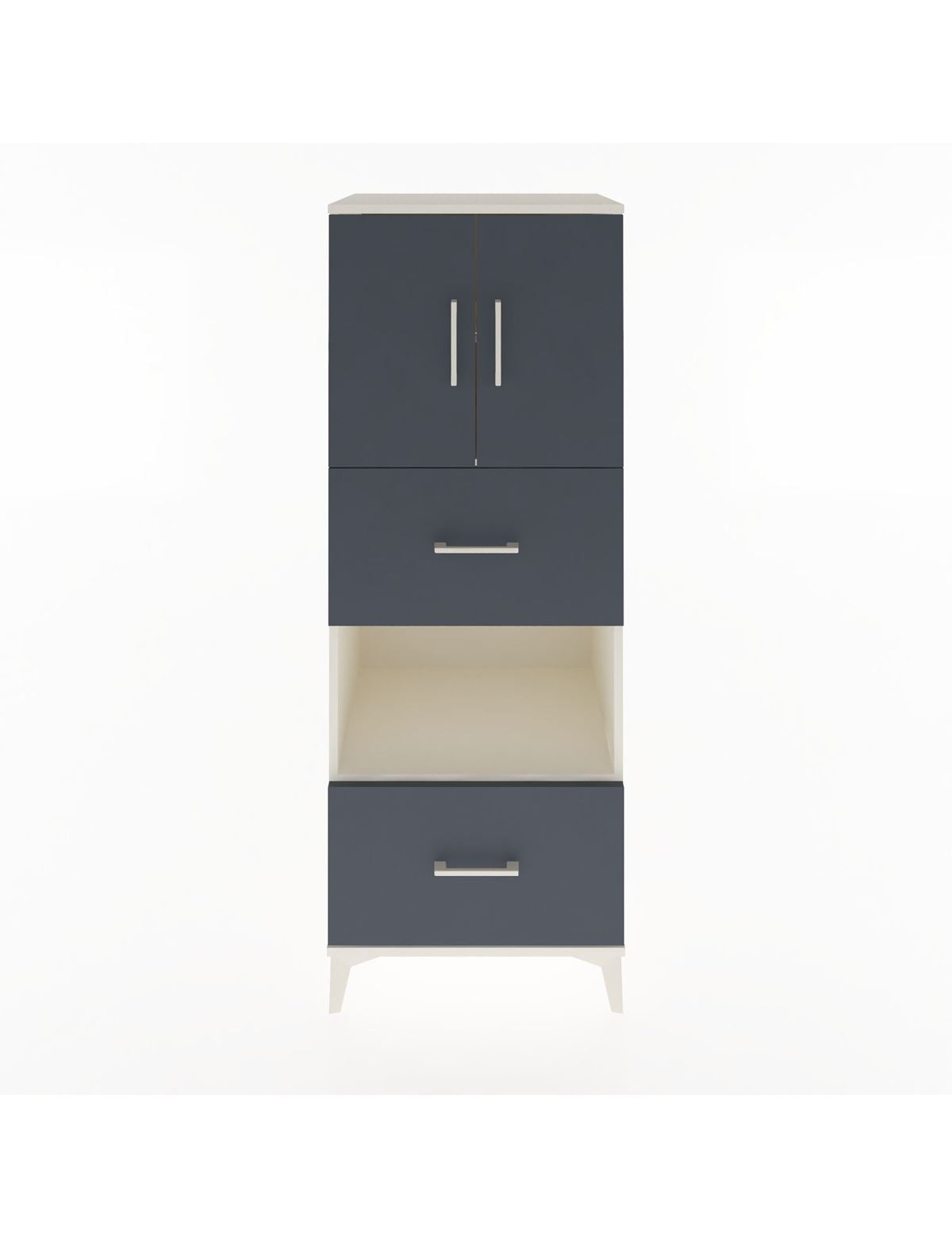 Hyperion Dolap 3 Raflı 2 Çekmeceli 2 Kapaklı 60x44x163 Aytaşı-Antrasit