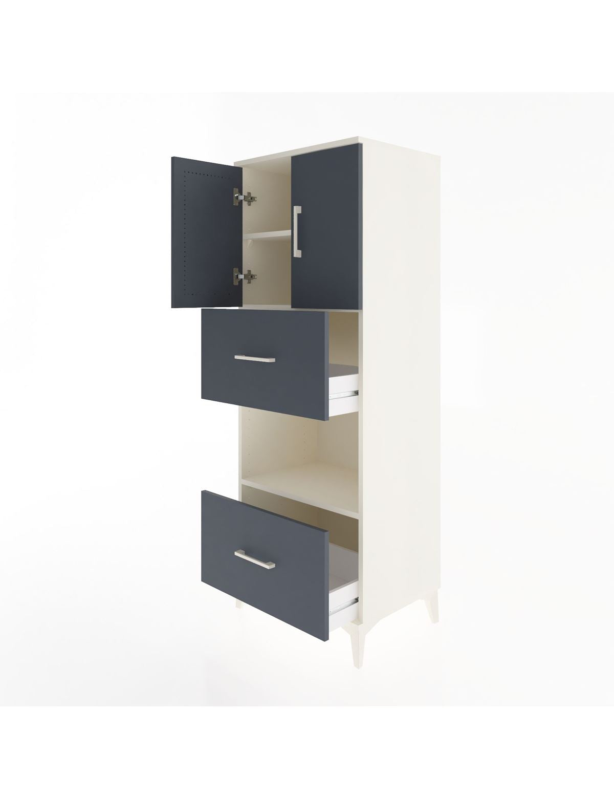 Hyperion Dolap 3 Raflı 2 Çekmeceli 2 Kapaklı 60x44x163 - S53M069V2B