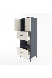 Hyperion Dolap 3 Raflı 2 Çekmeceli 2 Kapaklı 60x44x163 Antrasit-Aytaşı