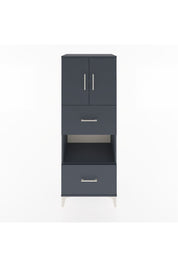 Hyperion Dolap 3 Raflı 2 Çekmeceli 2 Kapaklı 60x44x163 Antrasit-Antrasit