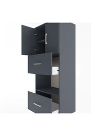 Hyperion Dolap 3 Raflı 2 Çekmeceli 2 Kapaklı 60x44x163 Antrasit-Antrasit