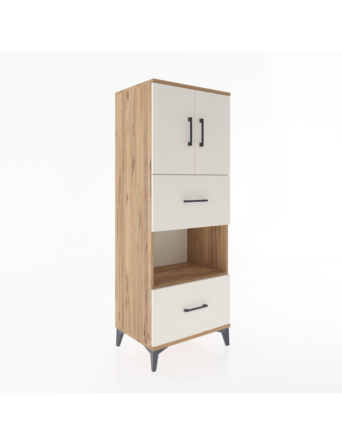 Hyperion Dolap 3 Raflı 2 Çekmeceli 2 Kapaklı 60x44x163 Çam-Aytaşı