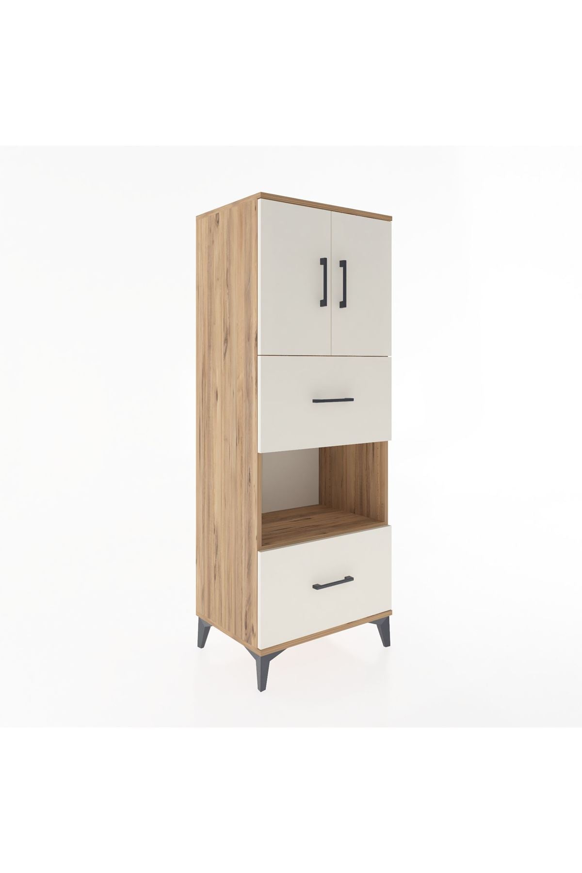 Hyperion Dolap 3 Raflı 2 Çekmeceli 2 Kapaklı 60x44x163 Çam-Aytaşı