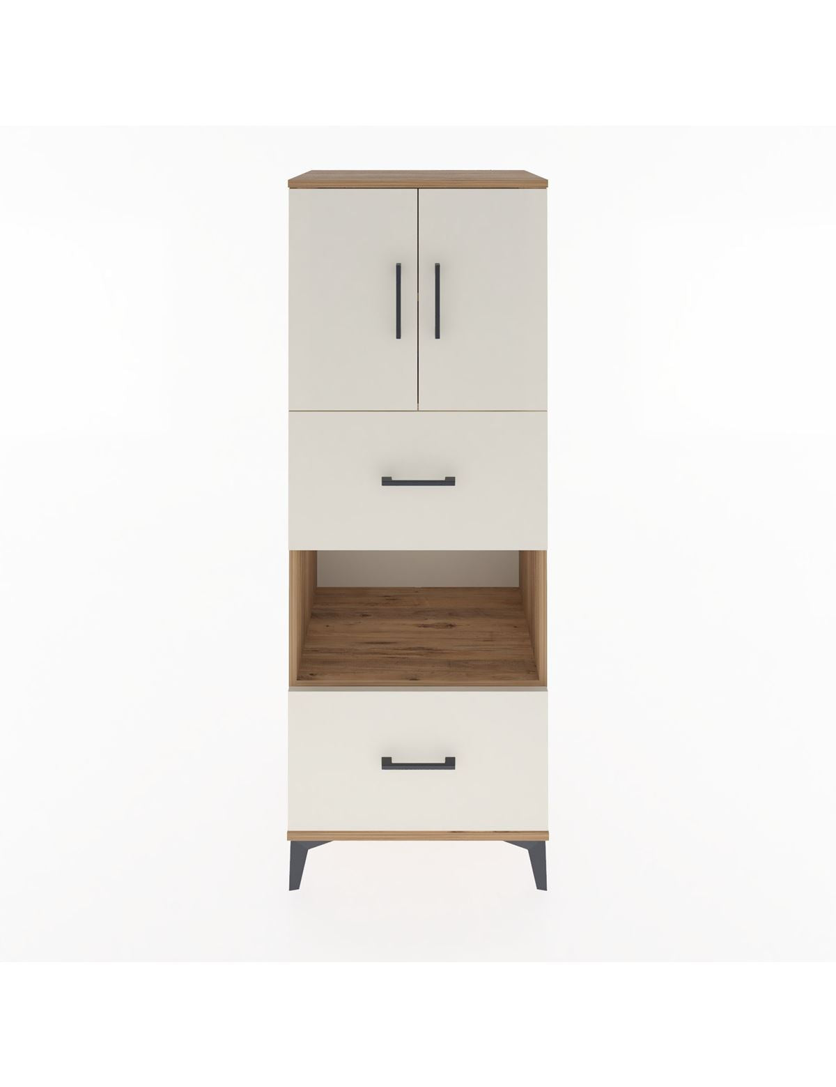 Hyperion Dolap 3 Raflı 2 Çekmeceli 2 Kapaklı 60x44x163 Çam-Aytaşı