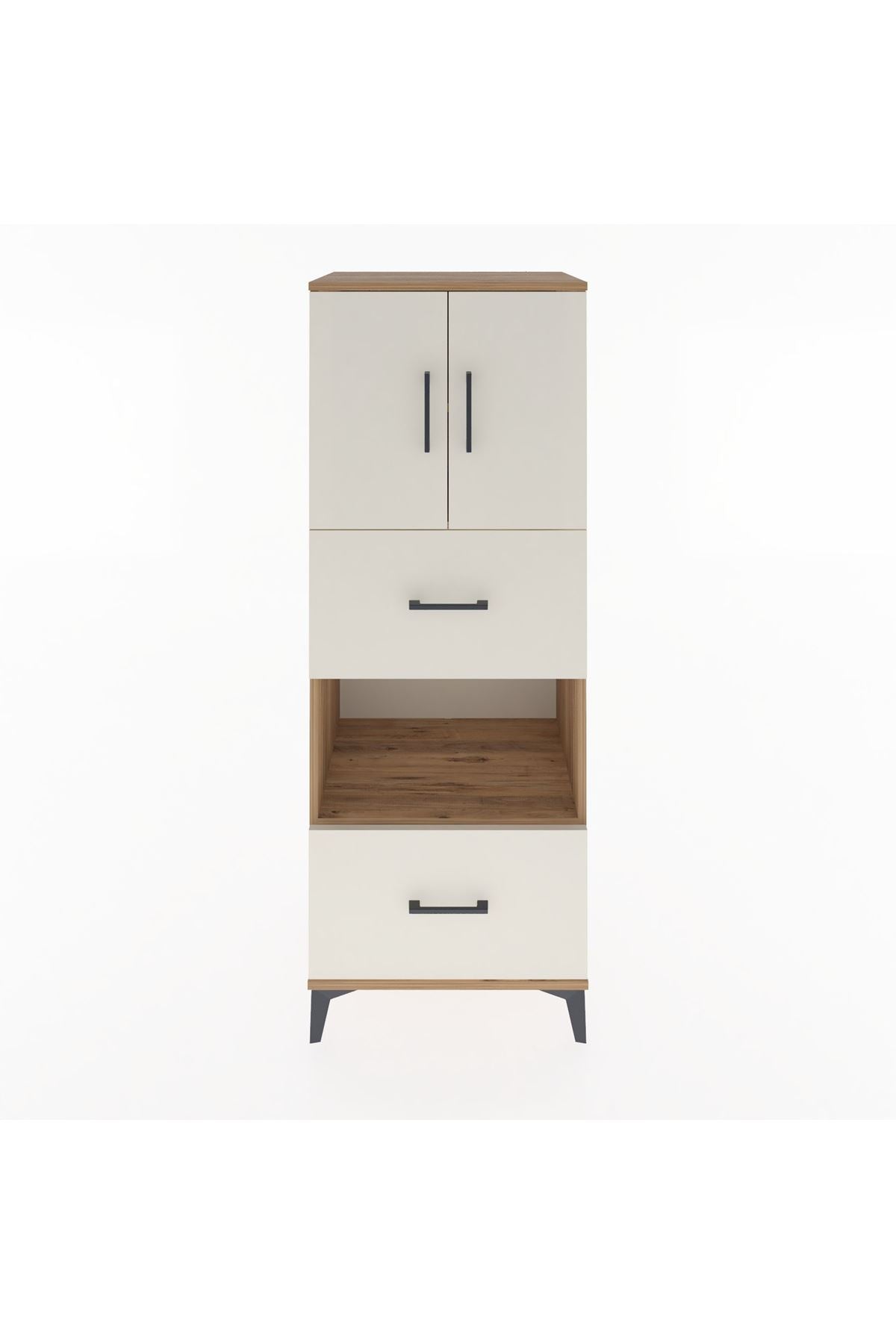 Hyperion Dolap 3 Raflı 2 Çekmeceli 2 Kapaklı 60x44x163 Çam-Aytaşı