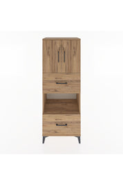 Hyperion Dolap 3 Raflı 2 Çekmeceli 2 Kapaklı 60x44x163 Çam-Çam