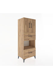 Hyperion Dolap 3 Raflı 2 Çekmeceli 2 Kapaklı 60x44x163 Çam-Çam