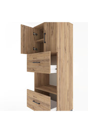 Hyperion Dolap 3 Raflı 2 Çekmeceli 2 Kapaklı 60x44x163 Çam-Çam