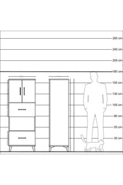 Hyperion Dolap 3 Raflı 2 Çekmeceli 2 Kapaklı 60x44x163 Çam-Çam