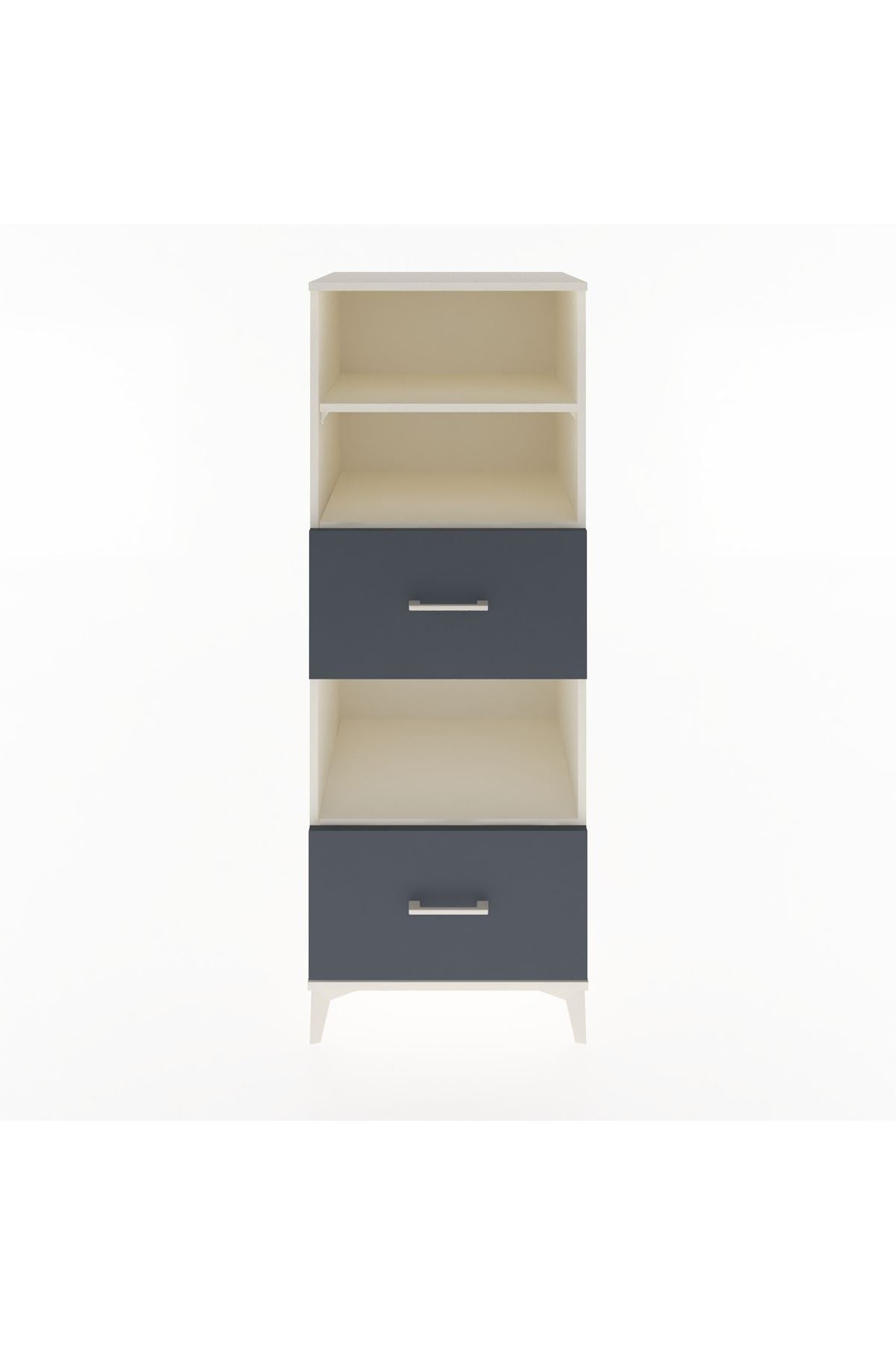 Hyperion Dolap 3 Raflı 2 Çekmeceli 60x44x163 Aytaşı-Antrasit