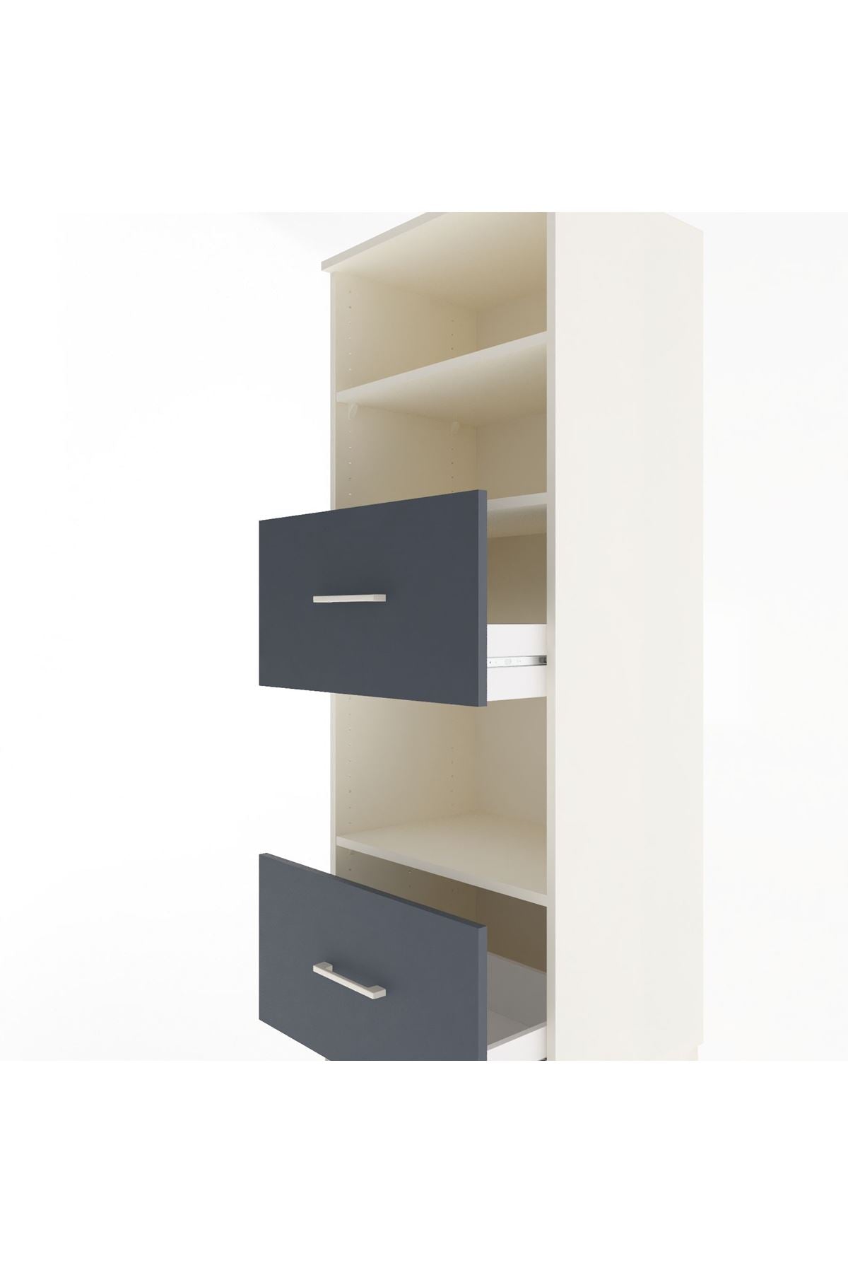 Hyperion Dolap 3 Raflı 2 Çekmeceli 60x44x163 Aytaşı-Antrasit