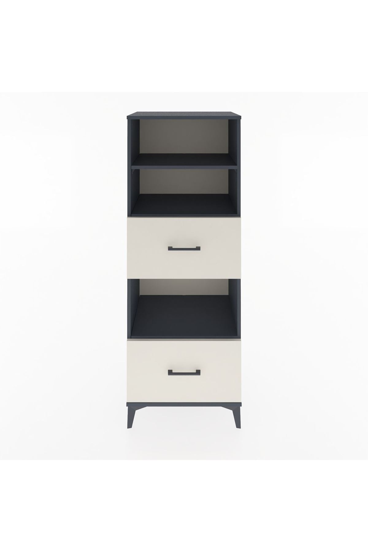 Hyperion Dolap 3 Raflı 2 Çekmeceli 60x44x163 Antrasit-Aytaşı