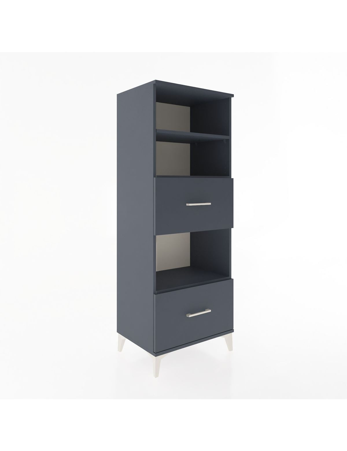 Hyperion Dolap 3 Raflı 2 Çekmeceli 60x44x163 Antrasit-Antrasit