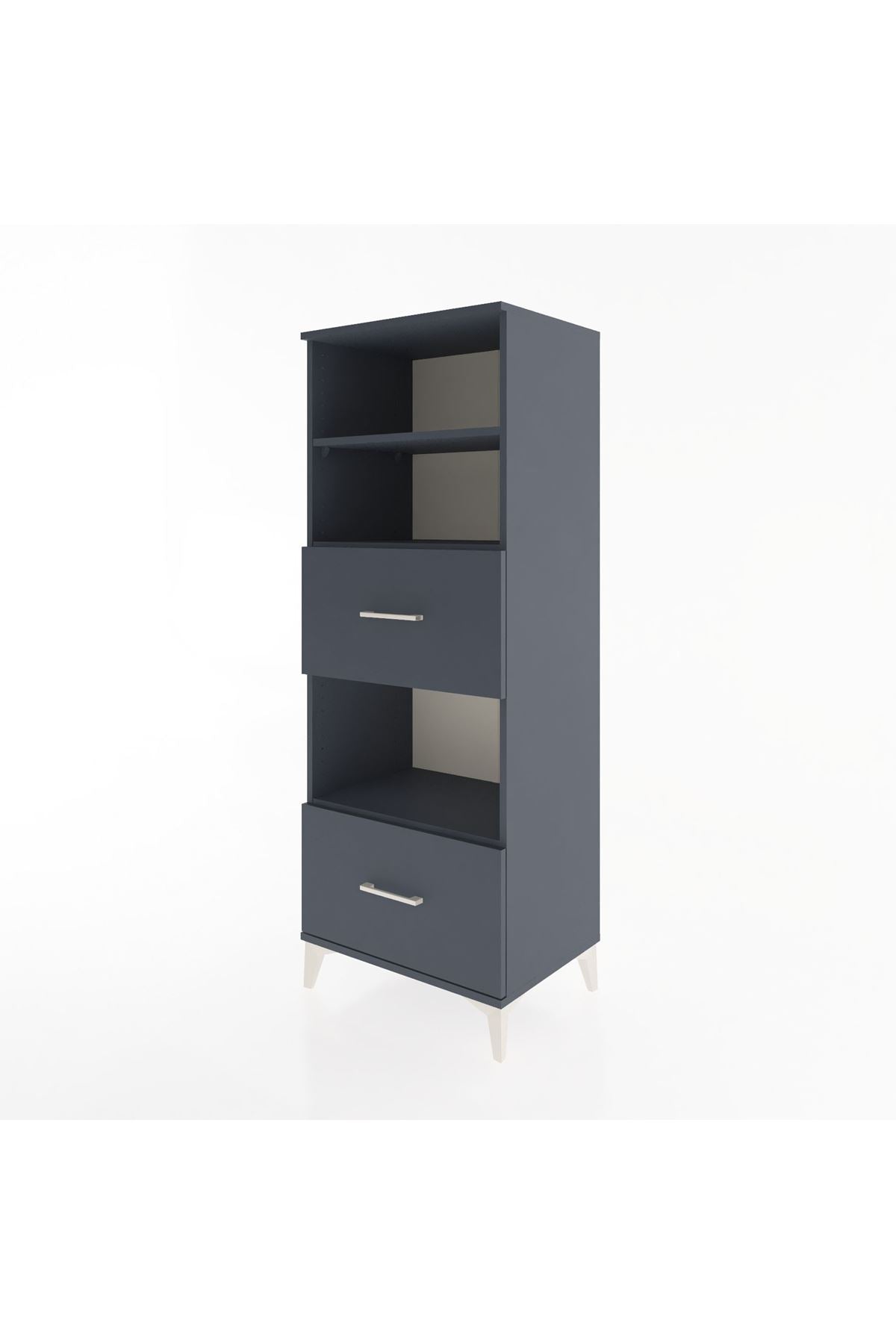 Hyperion Dolap 3 Raflı 2 Çekmeceli 60x44x163 Antrasit-Antrasit