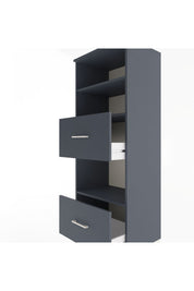 Hyperion Dolap 3 Raflı 2 Çekmeceli 60x44x163 Antrasit-Antrasit
