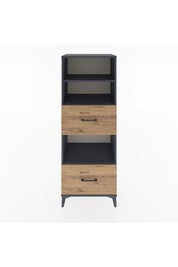 Hyperion Dolap 3 Raflı 2 Çekmeceli 60x44x163 Antrasit-Çam