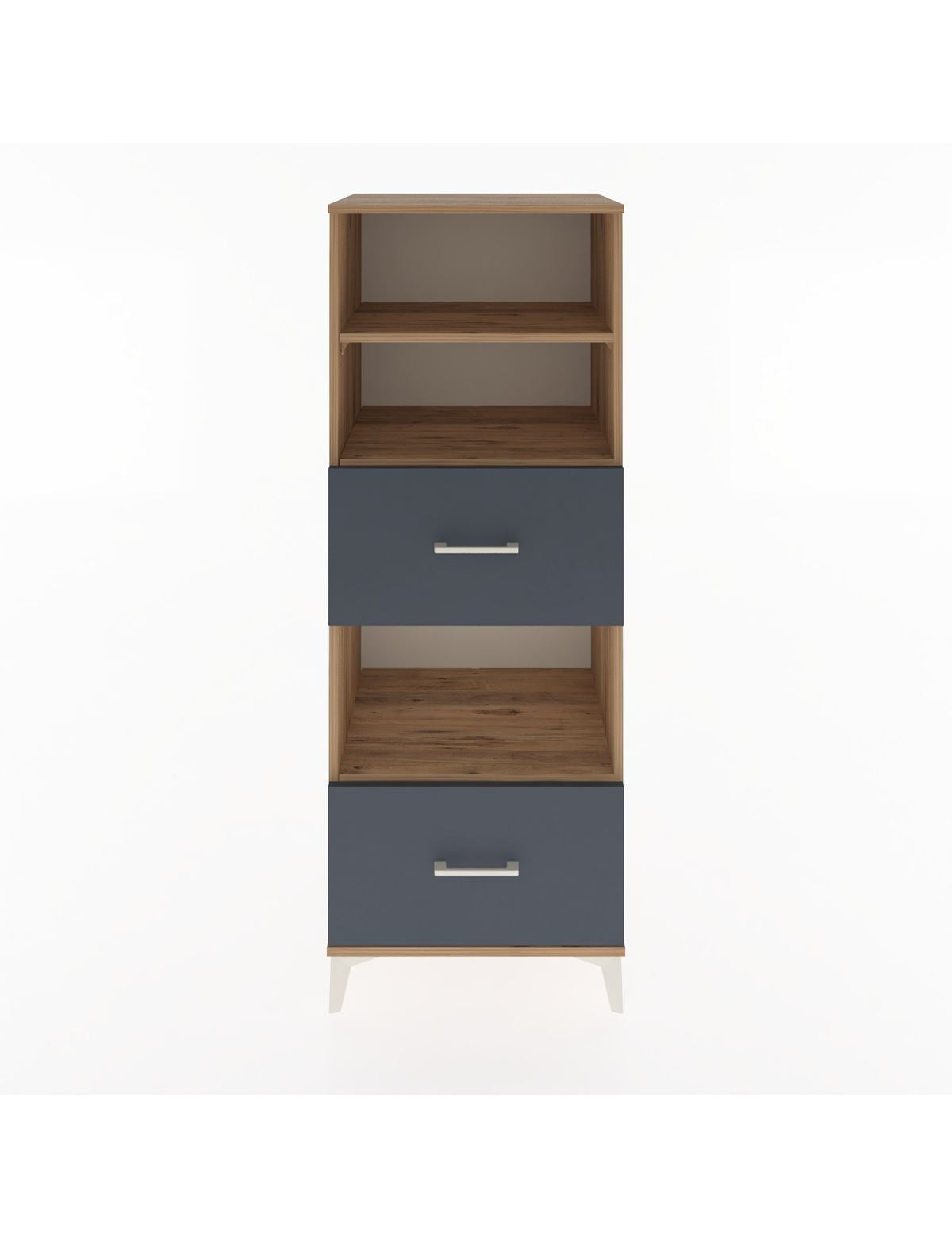 Hyperion Dolap 3 Raflı 2 Çekmeceli 60x44x163 Çam-Antrasit