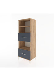 Hyperion Dolap 3 Raflı 2 Çekmeceli 60x44x163 Çam-Antrasit