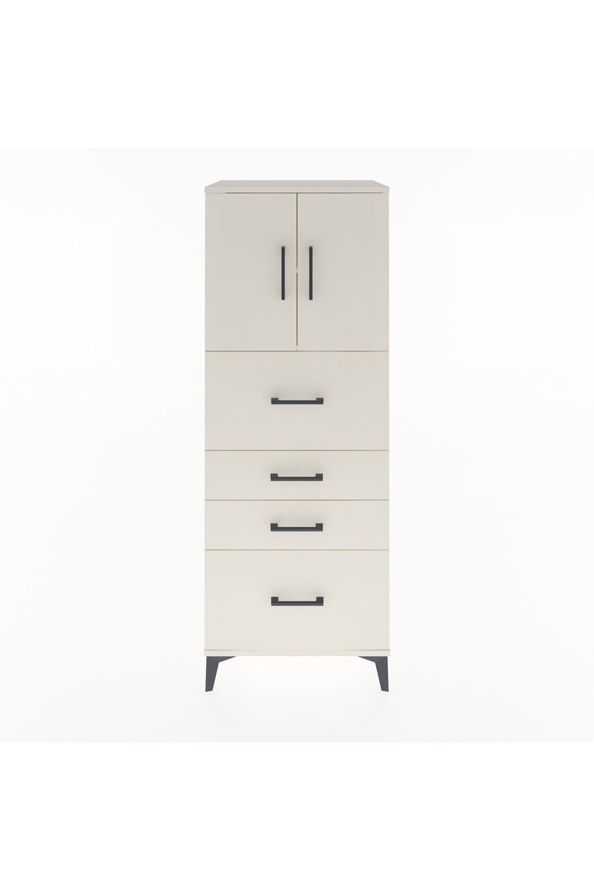 Hyperion Dolap 2 Raflı 4 Çekmeceli 2 Kapaklı 60x44x163 Aytaşı-Aytaşı