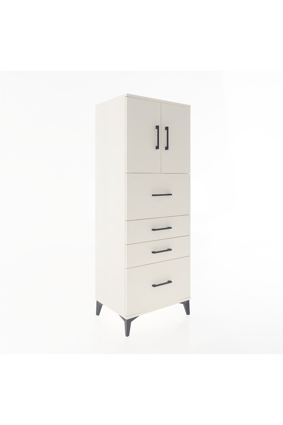 Hyperion Dolap 2 Raflı 4 Çekmeceli 2 Kapaklı 60x44x163 Aytaşı-Aytaşı