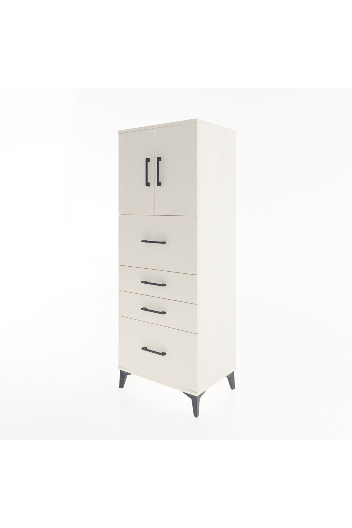 Hyperion Dolap 2 Raflı 4 Çekmeceli 2 Kapaklı 60x44x163 Aytaşı-Aytaşı