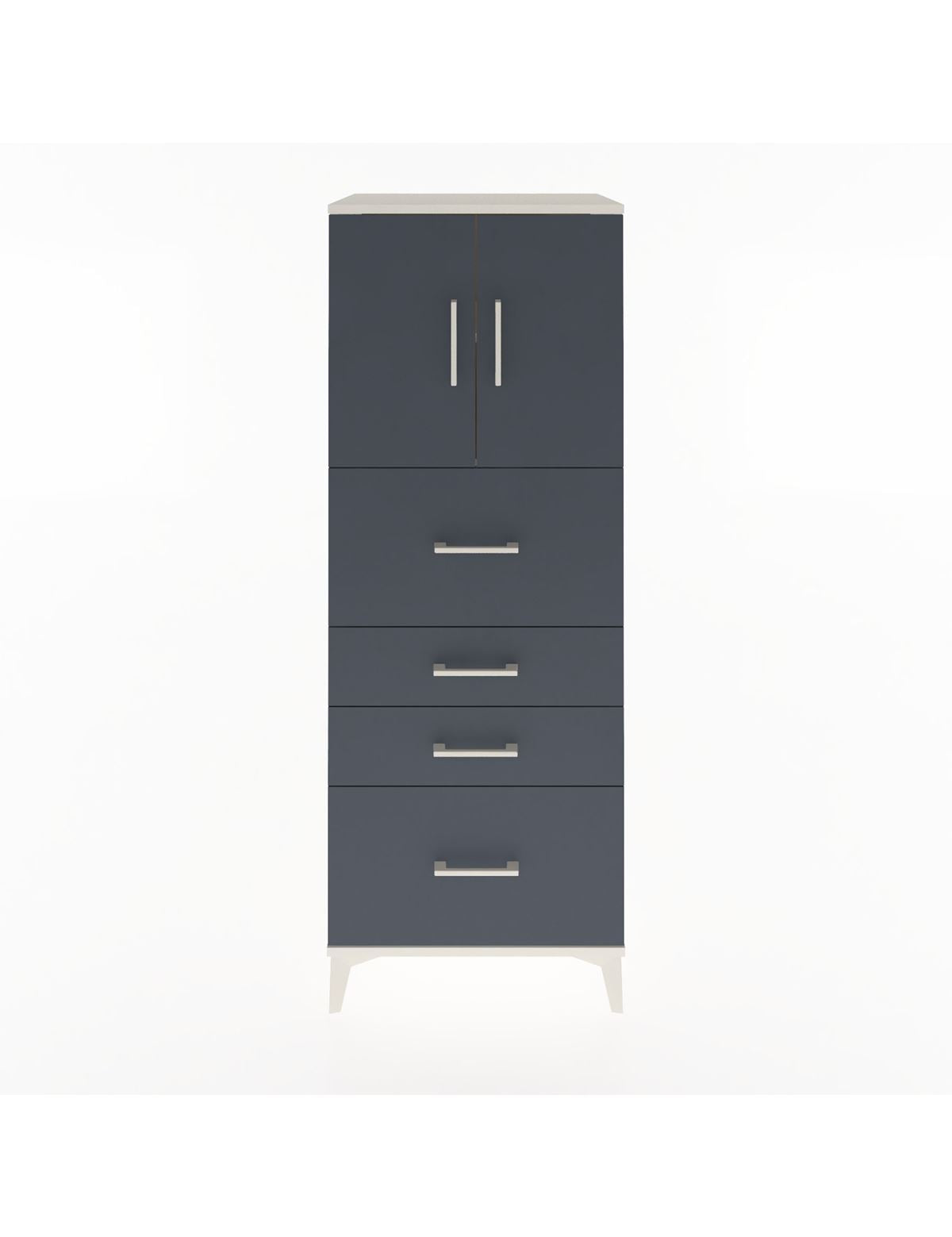 Hyperion Dolap 2 Raflı 4 Çekmeceli 2 Kapaklı 60x44x163 Aytaşı-Antrasit