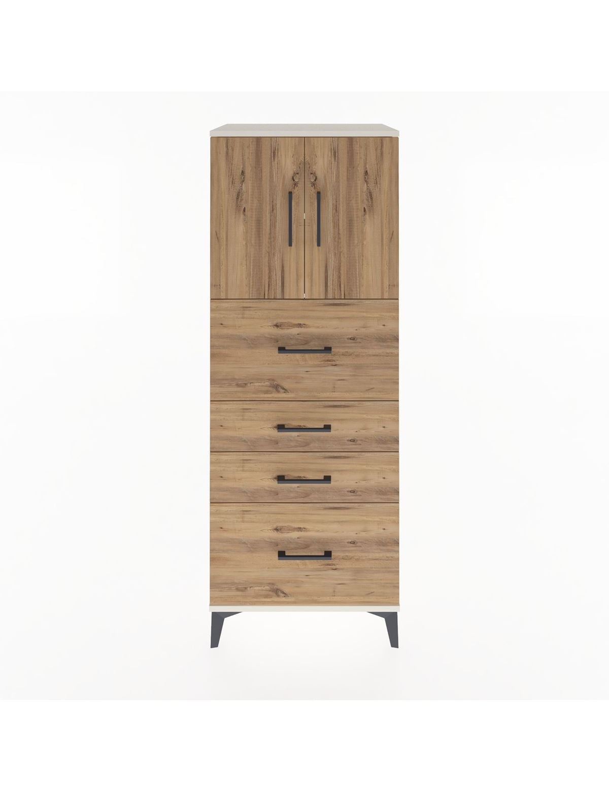 Hyperion Dolap 2 Raflı 4 Çekmeceli 2 Kapaklı 60x44x163 Aytaşı-Çam