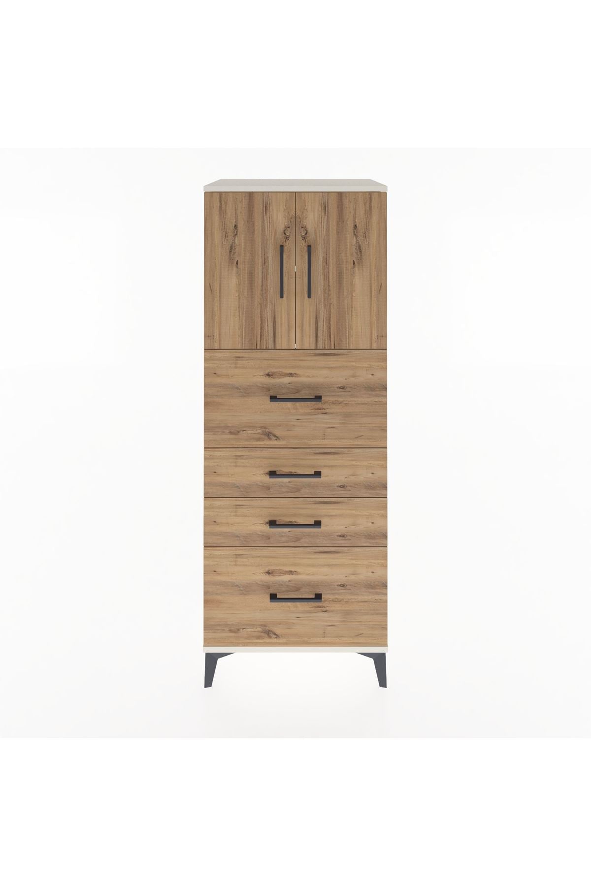 Hyperion Dolap 2 Raflı 4 Çekmeceli 2 Kapaklı 60x44x163 Aytaşı-Çam