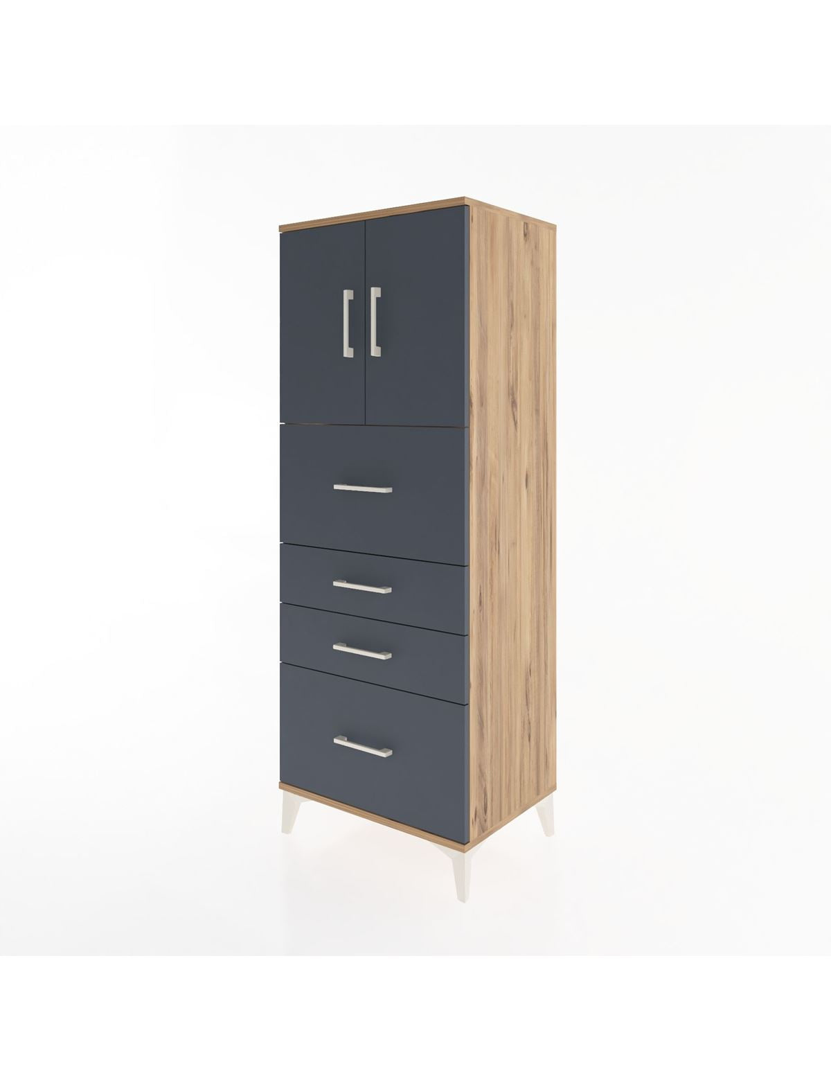 Hyperion Dolap 2 Raflı 4 Çekmeceli 2 Kapaklı 60x44x163 - S53M071V8B