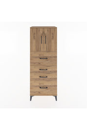 Hyperion Dolap 2 Raflı 4 Çekmeceli 2 Kapaklı 60x44x163 Çam-Çam