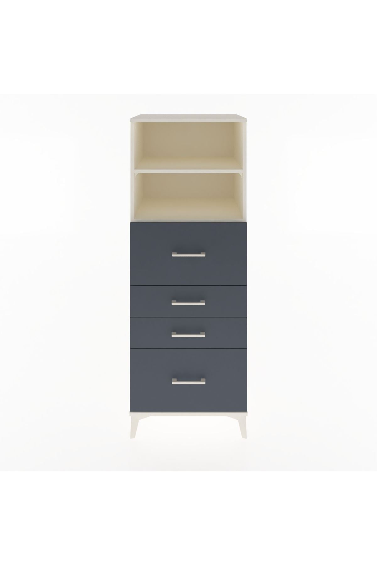 Hyperion Dolap 2 Raflı 4 Çekmeceli 60x44x163 Aytaşı-Antrasit