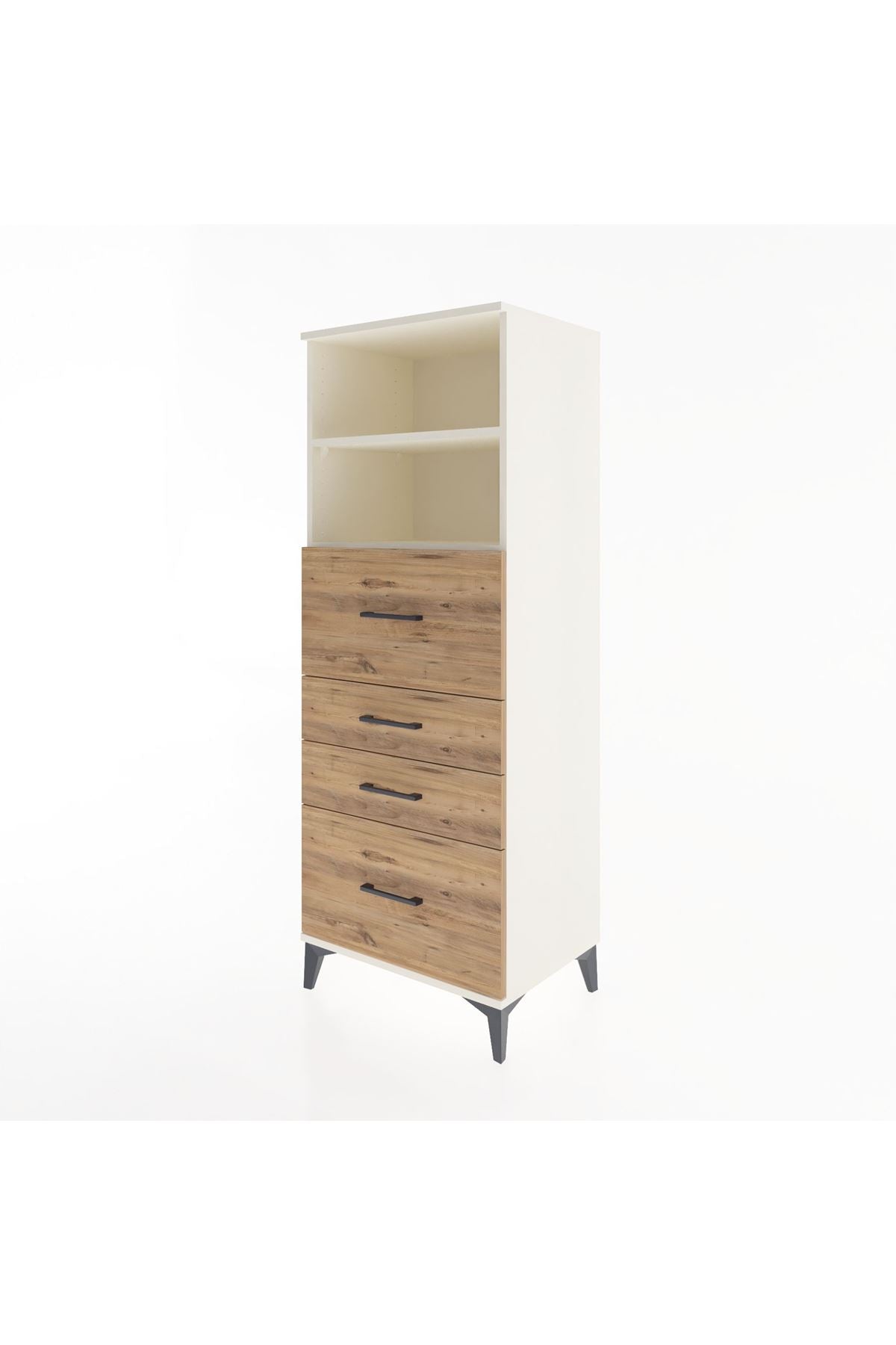 Hyperion Dolap 2 Raflı 4 Çekmeceli 60x44x163 Aytaşı-Çam