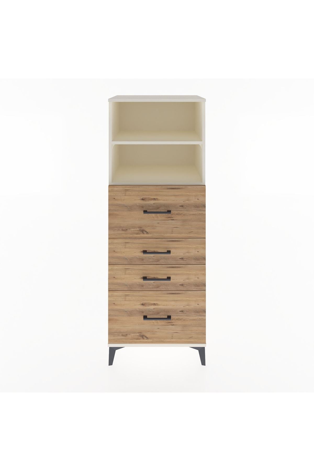 Hyperion Dolap 2 Raflı 4 Çekmeceli 60x44x163 Aytaşı-Çam