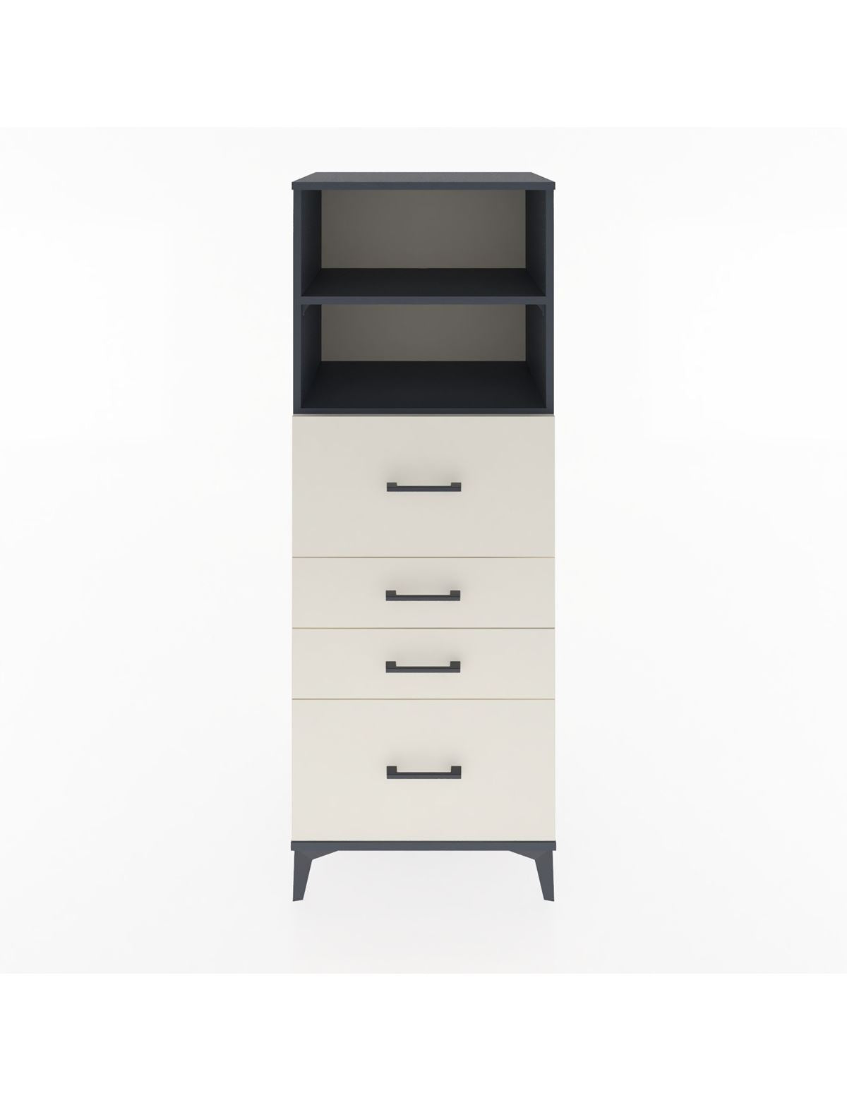 Hyperion Dolap 2 Raflı 4 Çekmeceli 60x44x163 Antrasit-Aytaşı