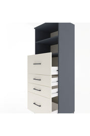 Hyperion Dolap 2 Raflı 4 Çekmeceli 60x44x163 Antrasit-Aytaşı