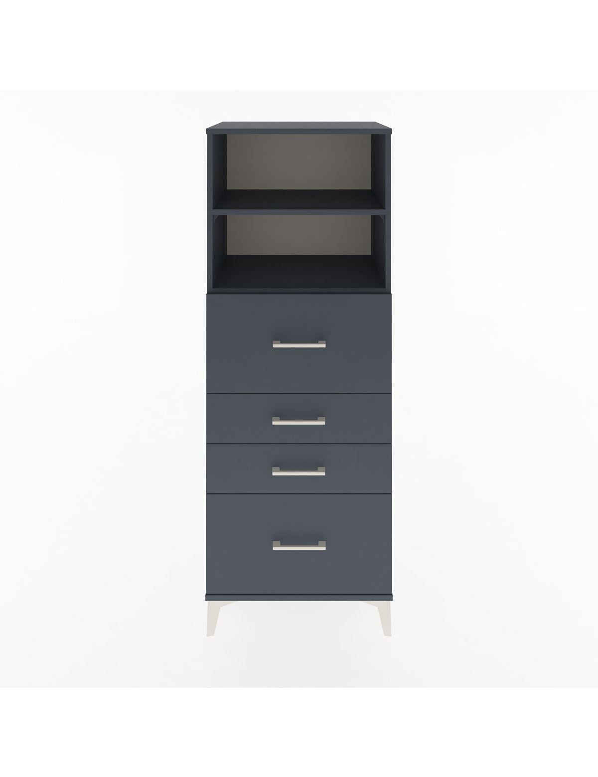 Hyperion Dolap 2 Raflı 4 Çekmeceli 60x44x163 Antrasit-Antrasit