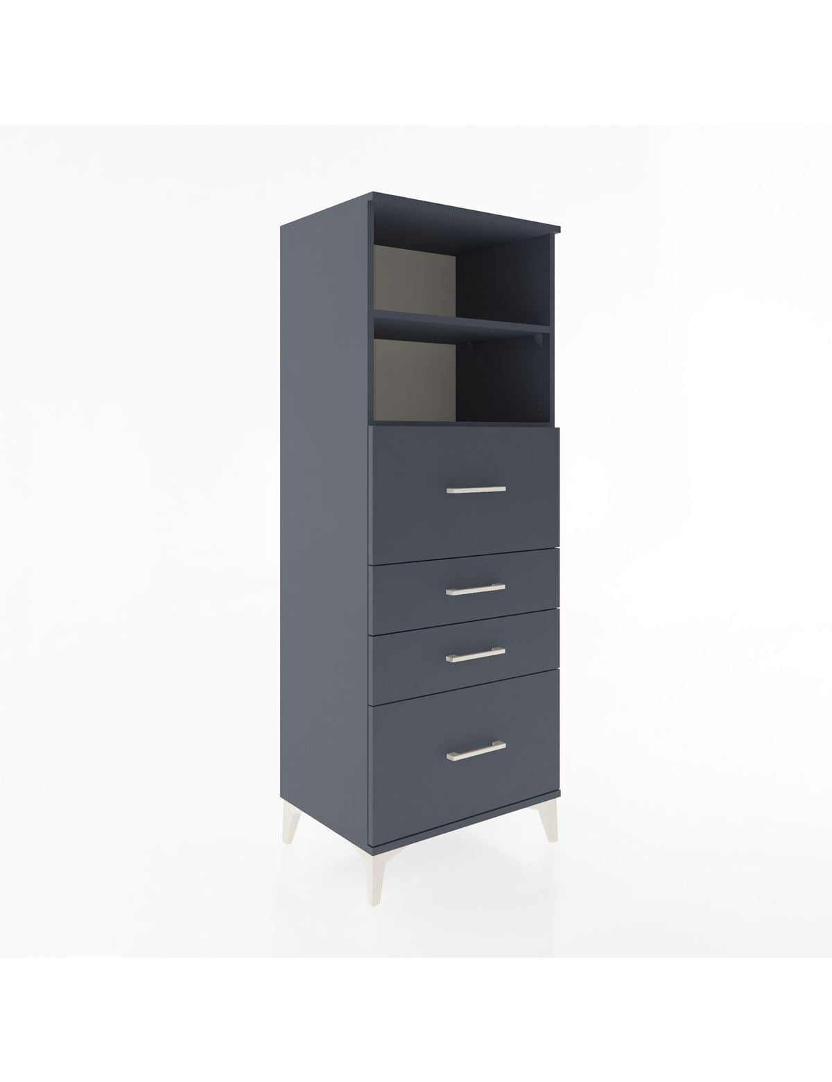 Hyperion Dolap 2 Raflı 4 Çekmeceli 60x44x163 Antrasit-Antrasit