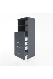 Hyperion Dolap 2 Raflı 4 Çekmeceli 60x44x163 Antrasit-Antrasit