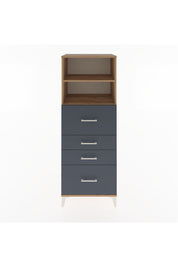 Hyperion Dolap 2 Raflı 4 Çekmeceli 60x44x163 Çam-Antrasit