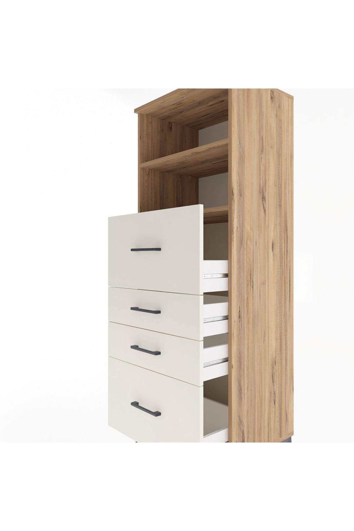 Hyperion Dolap 2 Raflı 4 Çekmeceli 60x44x163 Çam-Aytaşı