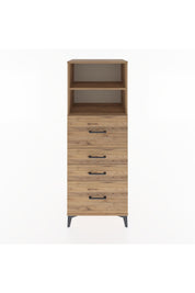 Hyperion Dolap 2 Raflı 4 Çekmeceli 60x44x163 Çam-Çam